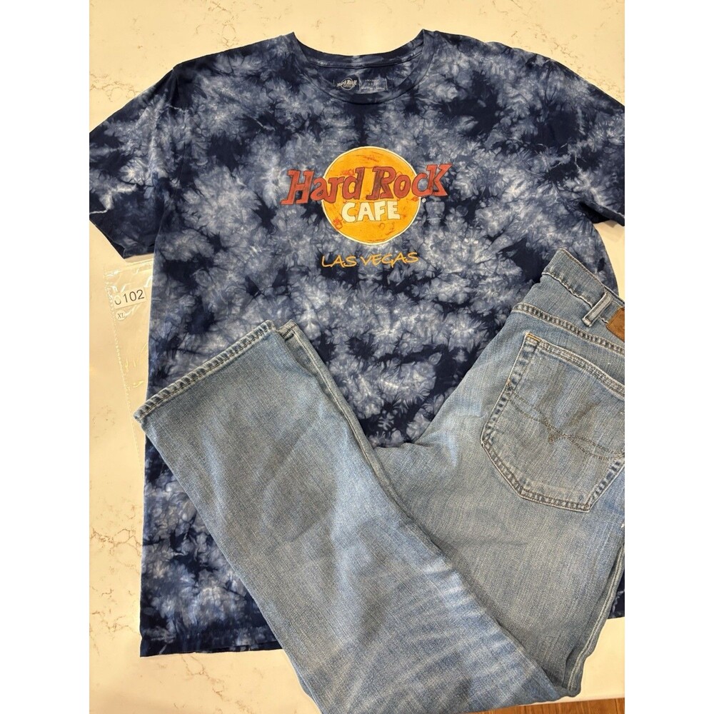 Hard Rock Cafe Las Vegas Blue Tie-Dye T-Shirt Men's Size XL